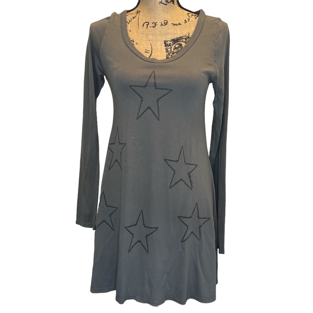 Lauren Moshi Star Print Long Sleeve Mini Dress